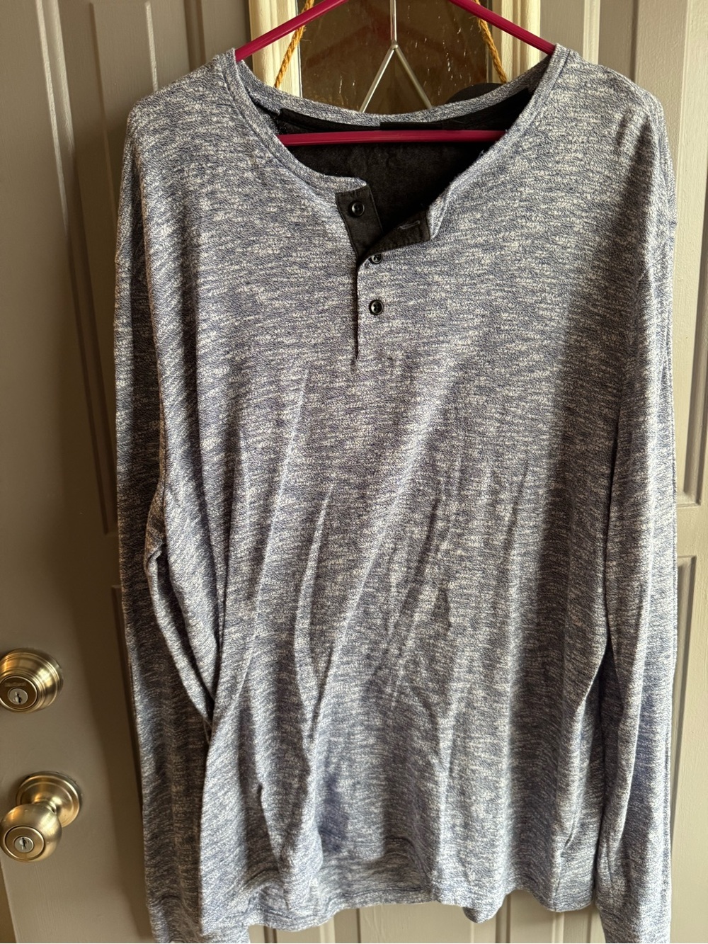 Marc Anthony Gray Heather Slim Fit Henley